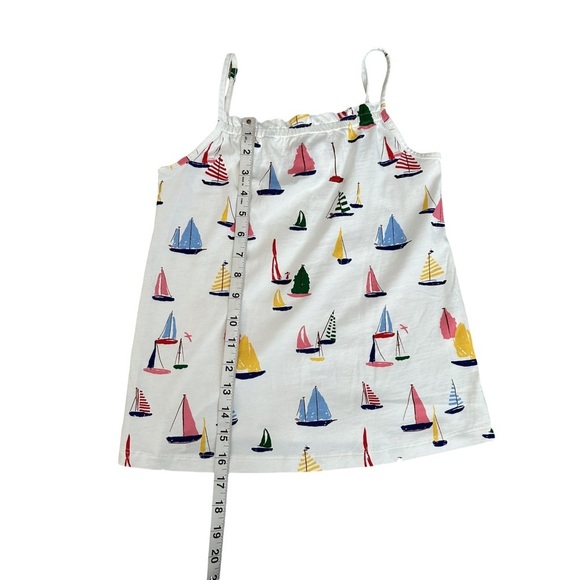 Hanna Andersson Ecru Sailboat Tank with Keyhole and Ribbon Bow, 120 6-7 - Picture 5 of 7